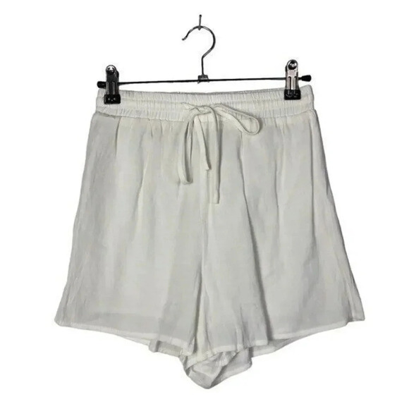 Princess Polly White High Rise Drawstring Waist Soft Shorts 4 - Picture 2 of 4